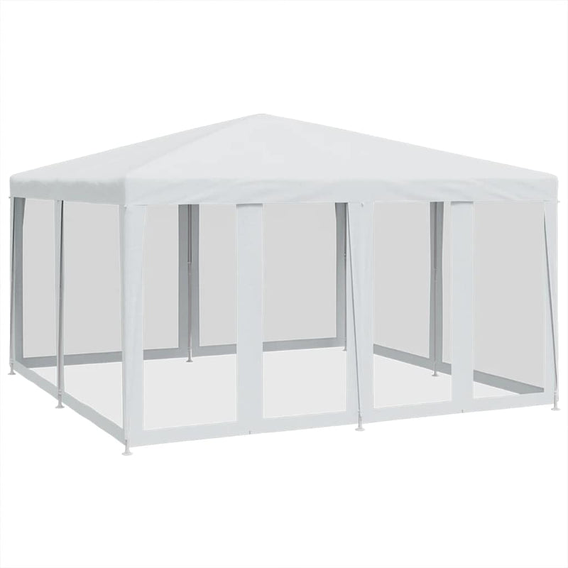 Cort de petrecere cu 4 pereți din plasă, alb, 4x4 m, HDPE
