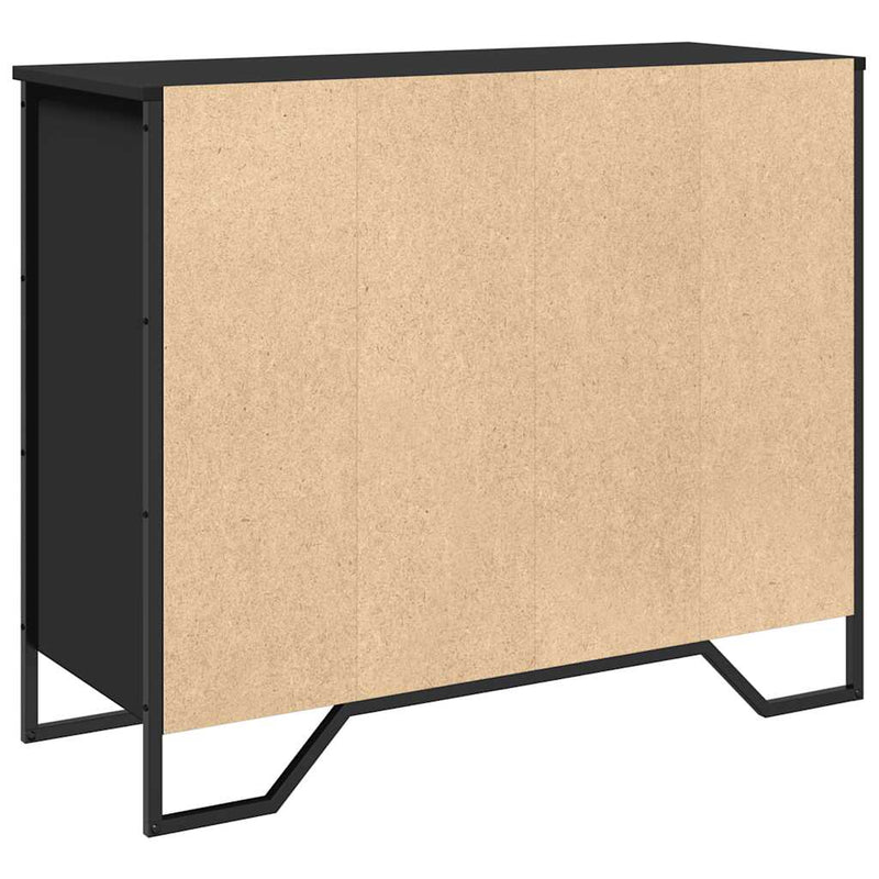 Dulap, negru, 91x35,5x74,5 cm, lemn prelucrat