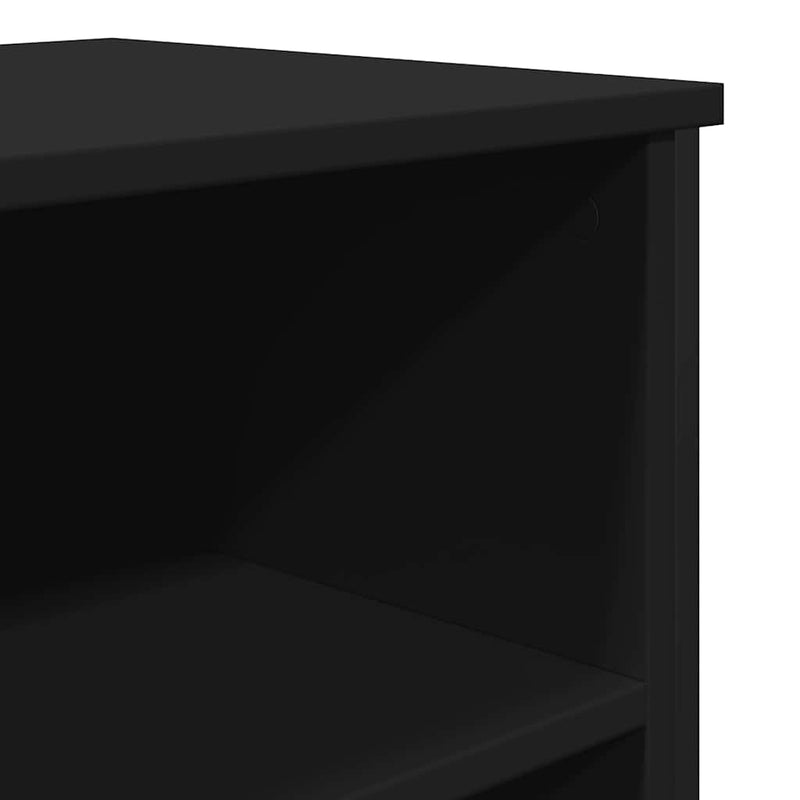 Dulap, negru, 91x35,5x74,5 cm, lemn prelucrat
