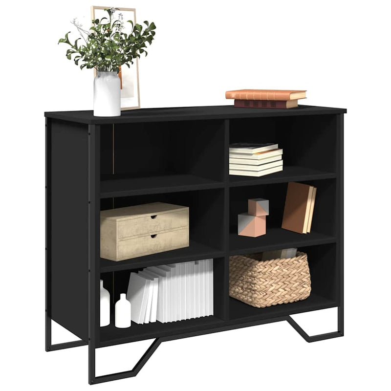 Dulap, negru, 91x35,5x74,5 cm, lemn prelucrat