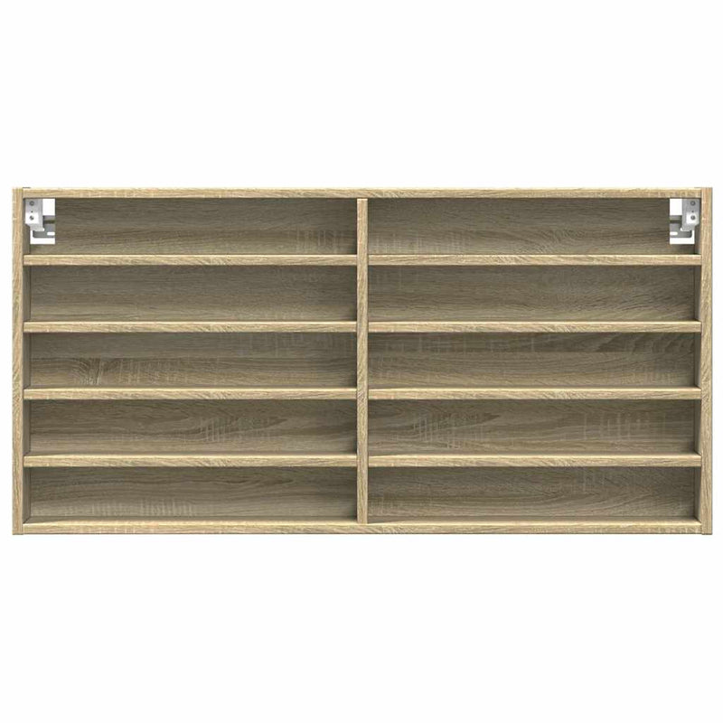 Dulap cu vitrină, stejar sonoma, 100x8,5x50 cm, lemn prelucrat
