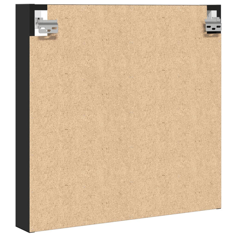 Dulap cu vitrină, negru, 60x8,5x58 cm, lemn prelucrat