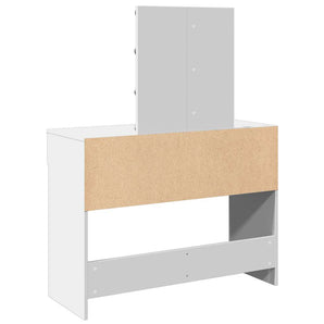 Masă de toaletă cu LED, alb, 100x40x130 cm