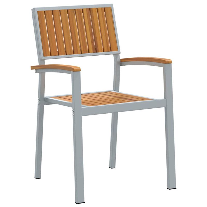 Set de masă pentru grădină 5 buc. Gri Lemn Solid de Acacia