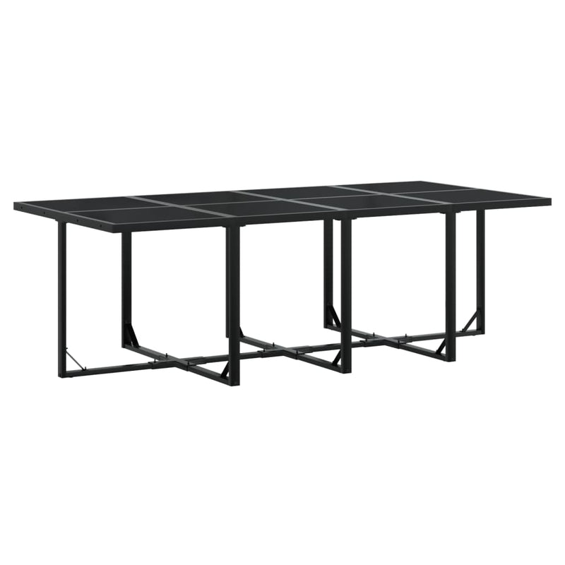 Set mobilier de grădină, 9 piese, cu perne, negru, textilenă