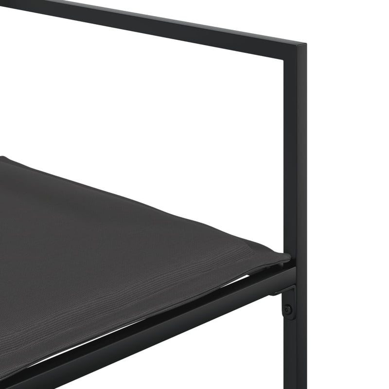 Set mobilier de grădină, 9 piese, cu perne, negru, textilenă