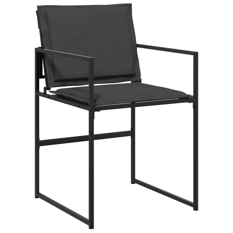 Set mobilier de grădină, 9 piese, cu perne, negru, textilenă