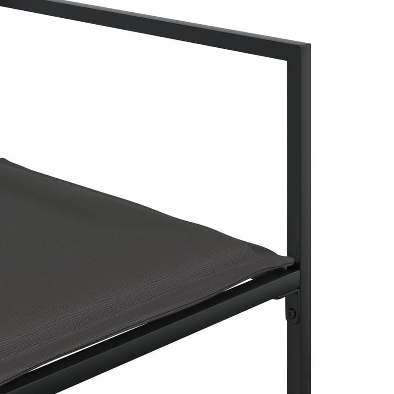 Set mobilier de grădină, 9 piese, cu perne, negru, textilenă