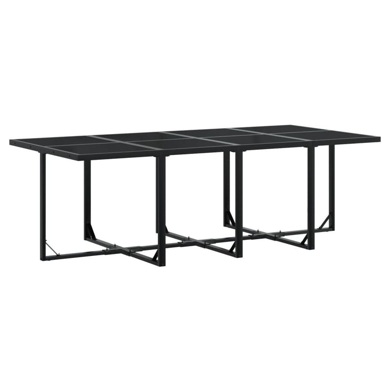 Set mobilier de grădină, 15 piese, cu perne, negru, textilenă