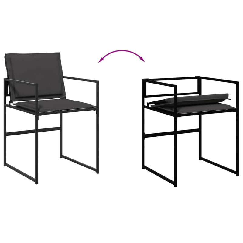 Set mobilier de grădină, 15 piese, cu perne, negru, textilenă
