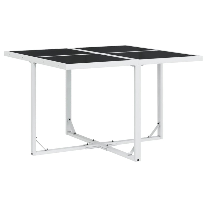 Set mobilier de grădină, 5 piese, cu perne, alb, textilenă