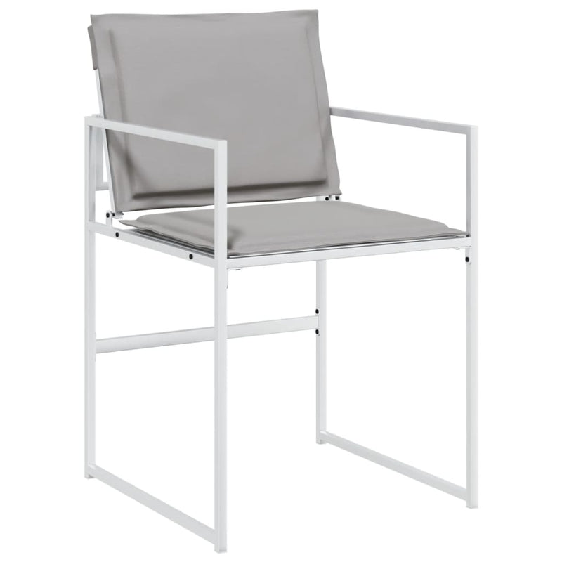 Set mobilier de grădină, 5 piese, cu perne, alb, textilenă