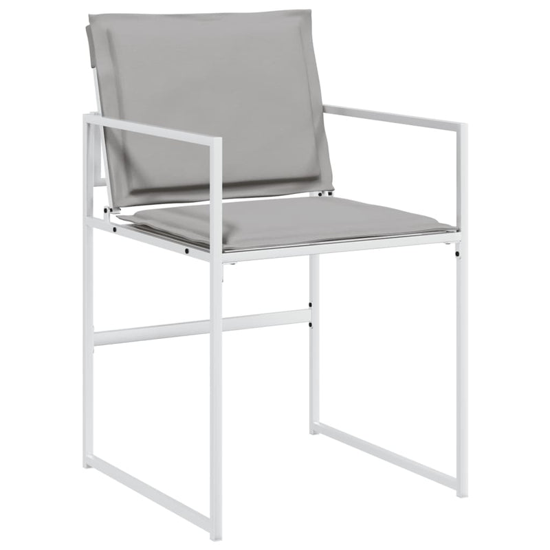 Set mobilier de grădină, 9 piese, cu perne, alb, textilenă