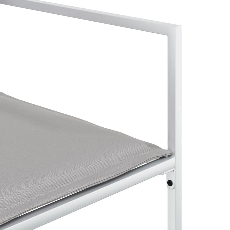 Set mobilier de grădină, 9 piese, cu perne, alb, textilenă