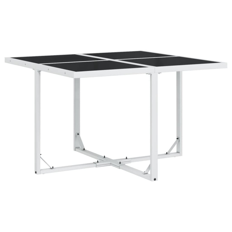 Set mobilier de grădină, 5 piese, cu perne, alb, textilenă