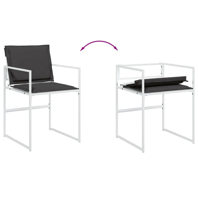 Set mobilier de grădină, 5 piese, cu perne, alb, textilenă