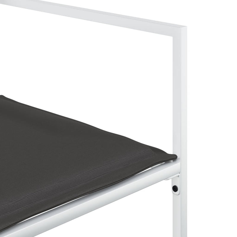 Set mobilier de grădină, 5 piese, cu perne, alb, textilenă