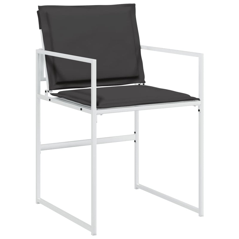 Set mobilier de grădină, 15 piese, cu perne, alb, textilenă