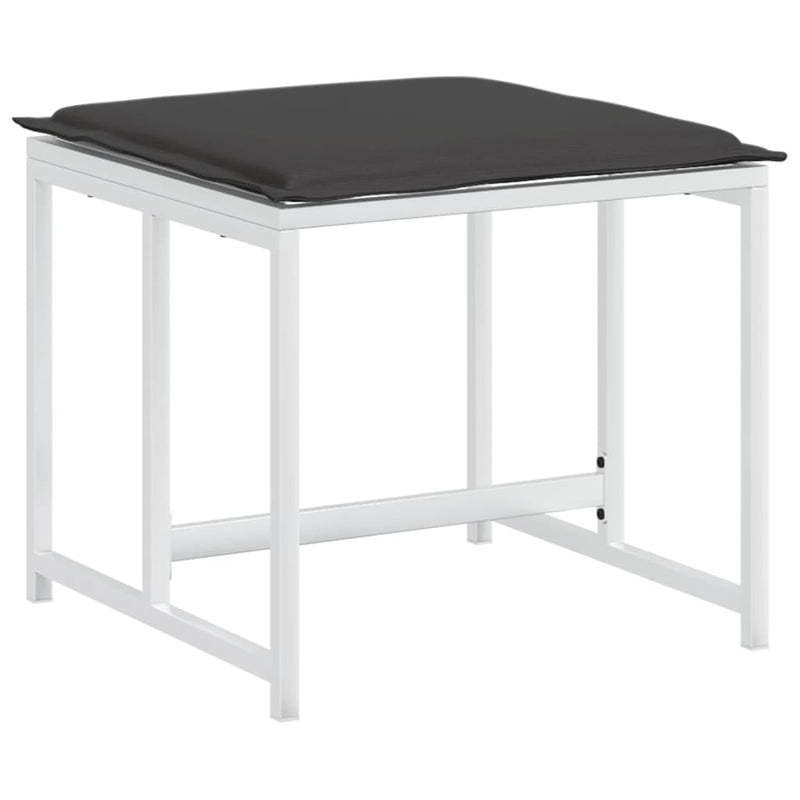 Set mobilier de grădină, 15 piese, cu perne, alb, textilenă