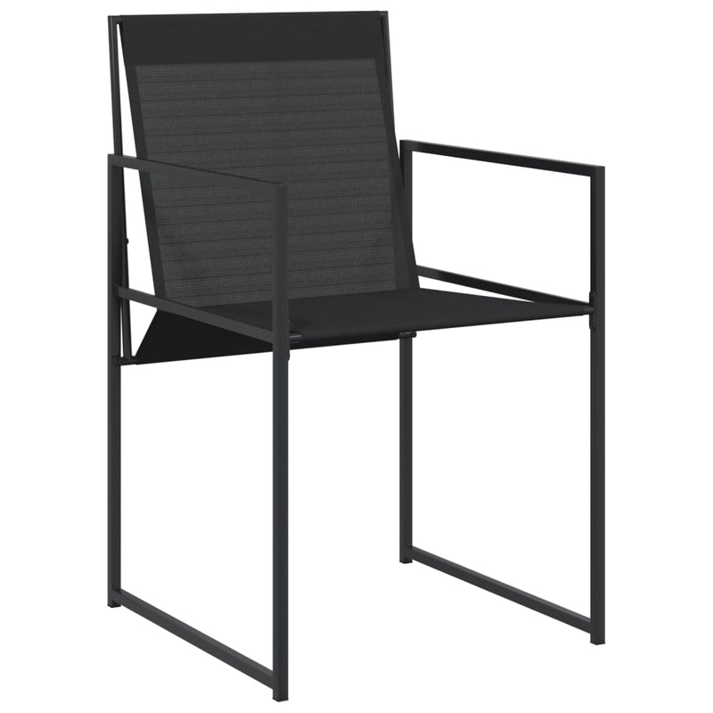 Set mobilier de grădină, 7 piese, negru, textilenă