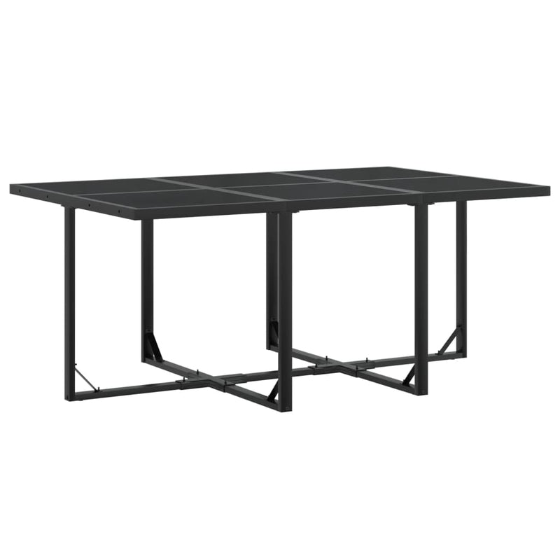 Set mobilier de grădină, 7 piese, negru, textilenă