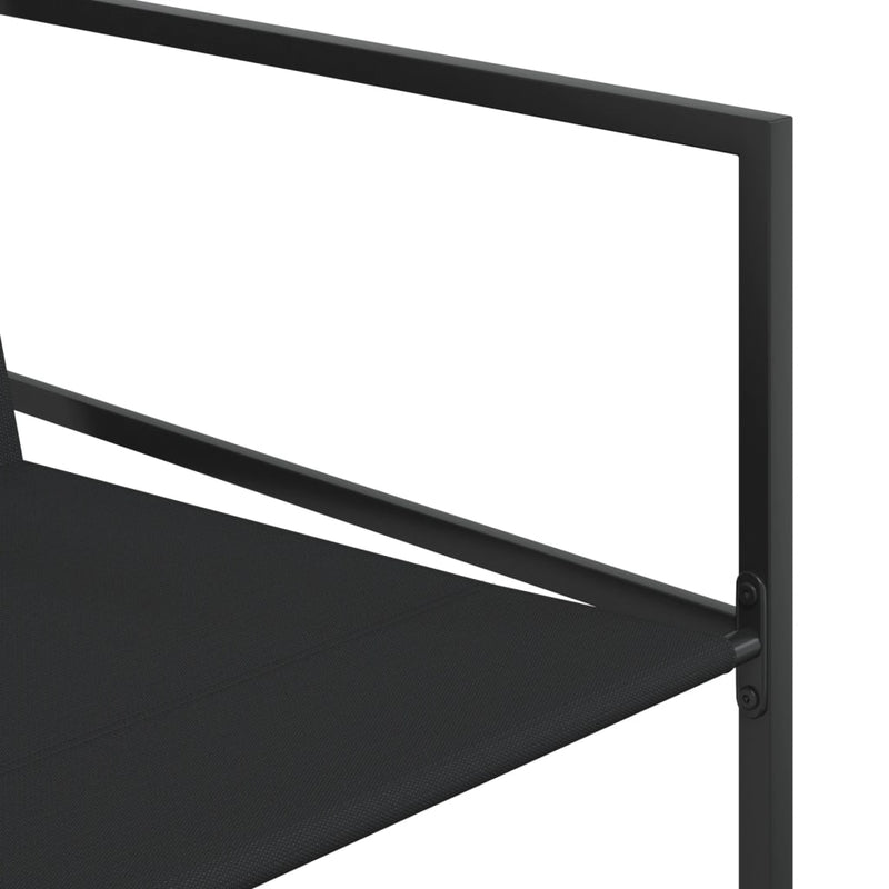 Set mobilier de grădină, 7 piese, negru, textilenă