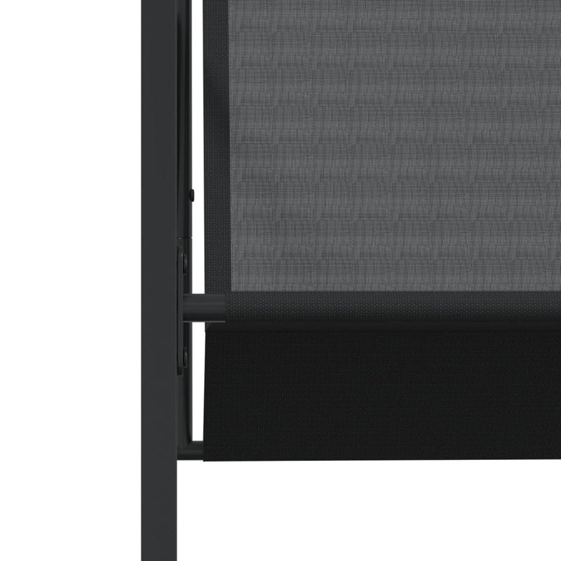 Set mobilier de grădină, 7 piese, negru, textilenă