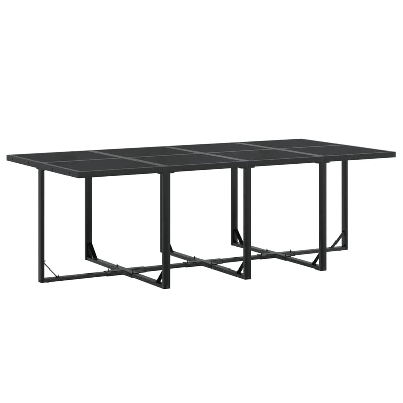 Set mobilier de grădină, 9 piese, negru, textilenă