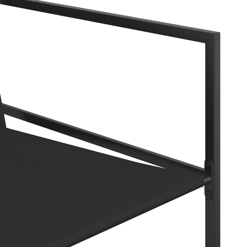 Set mobilier de grădină, 13 piese, negru, textilenă