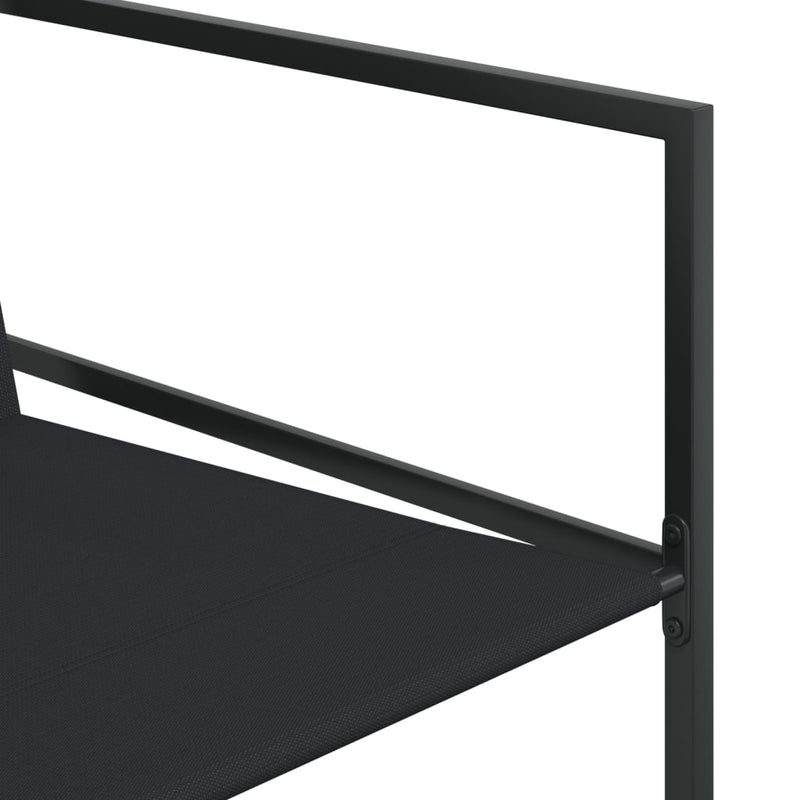 Set mobilier de grădină, 13 piese, negru, textilenă