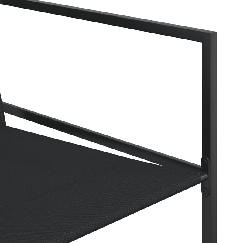 Set mobilier de grădină, 15 piese, negru, textilenă