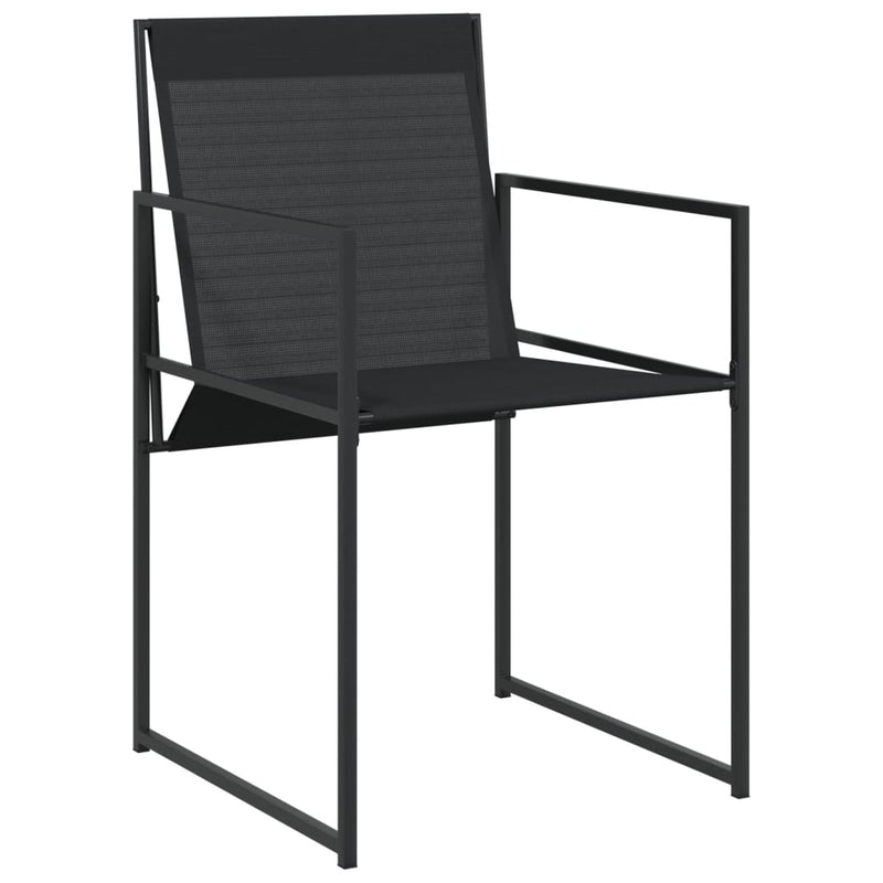 Set mobilier de grădină, 11 piese, negru, textilenă