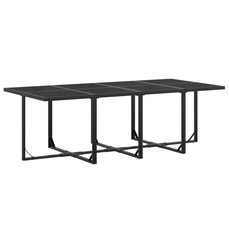 Set mobilier de grădină, 13 piese, negru, textilenă