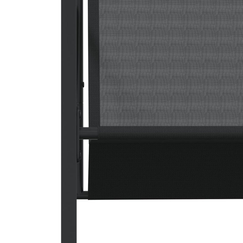 Set mobilier de grădină, 13 piese, negru, textilenă