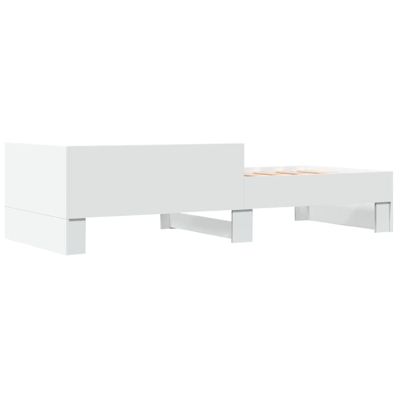 Cadru de pat, alb, 100x200 cm, lemn prelucrat