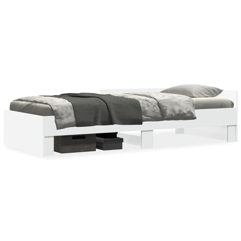 Cadru de pat, alb, 90x200 cm, lemn prelucrat