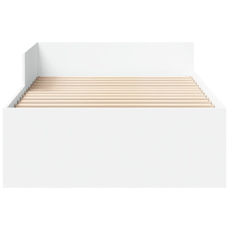 Cadru de pat, alb, 90x200 cm, lemn prelucrat