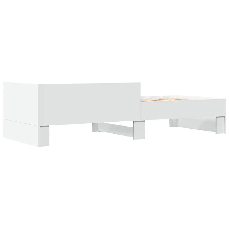 Cadru de pat, alb, 90x200 cm, lemn prelucrat