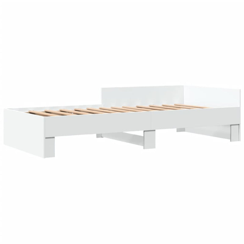 Cadru de pat, alb, 75x190 cm, lemn prelucrat