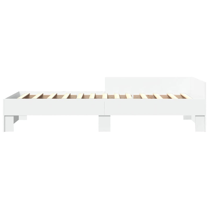 Cadru de pat, alb, 75x190 cm, lemn prelucrat