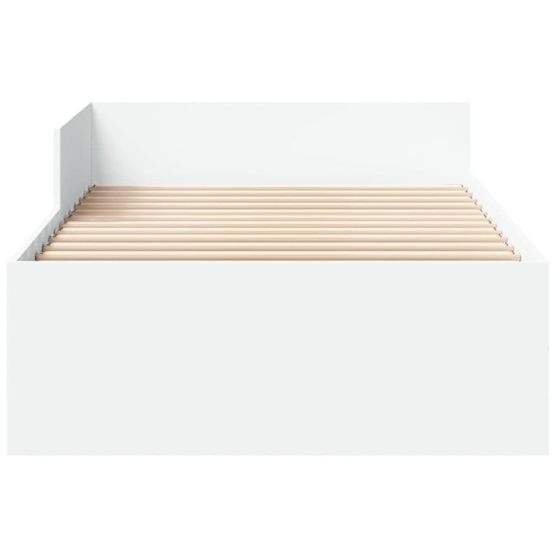 Cadru de pat, alb, 75x190 cm, lemn prelucrat