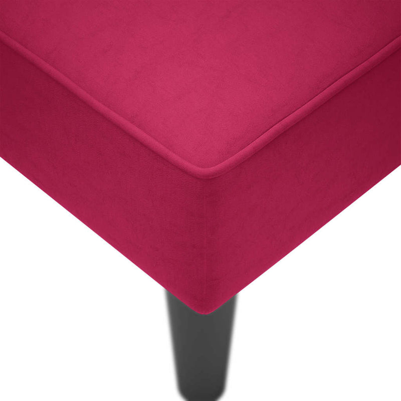 Sezlong cu cotiera dreapta Wine Red Velvet