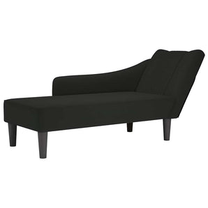 Sezlong cu cotiera dreapta catifea neagra