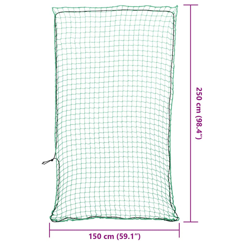 Plasă de remorcă cu funie elastică, verde, 2,5x1,5 m, PP