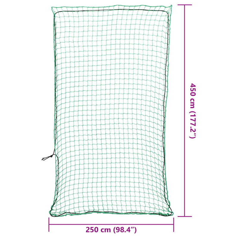 Plasă de remorcă cu funie elastică, verde, 4,5x2,5 m, PP