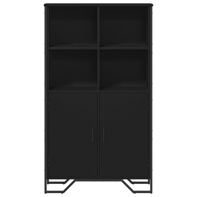 Dulap înalt, negru, 79,5x35,5x137,5 cm, lemn prelucrat