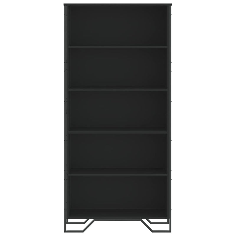 Bibliotecă, negru, 80x31x169 cm, lemn prelucrat