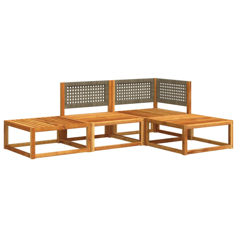 Set canapele de grădină cu 4 piese și perne, lemn de salcâm și ratan