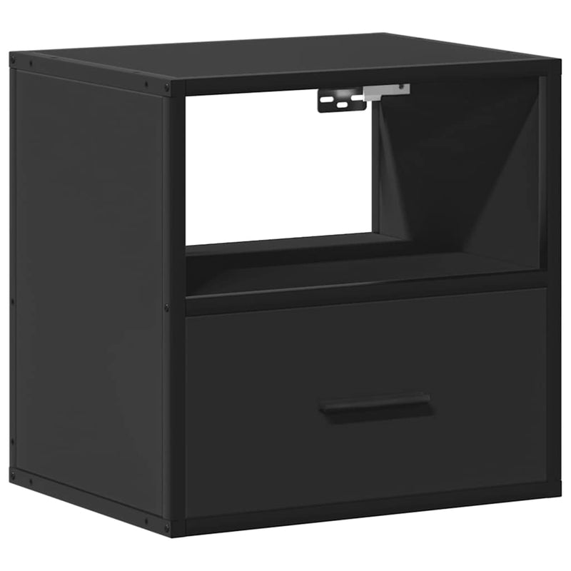 Noptiere de perete, 2 buc., negru, 40x31x39,5 cm