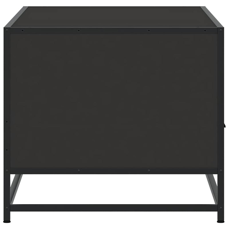 Măsuță de cafea, negru, 100x50x45 cm, lemn prelucrat și metal